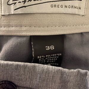Greg Norman Gray golf shorts Men’s 36 tech textile spandex waistband